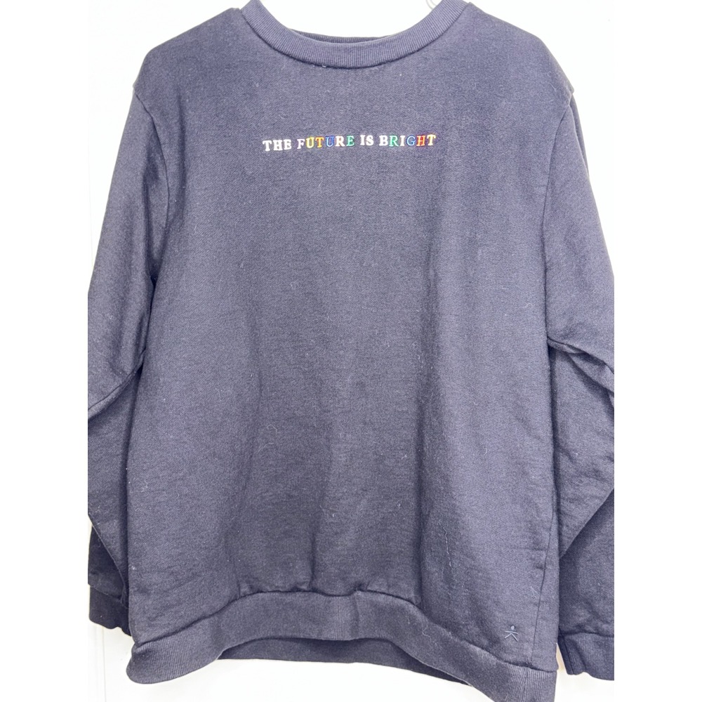 Known Supply The Future Is Bright Embroidered Sweatshirt Black XL Crewneck